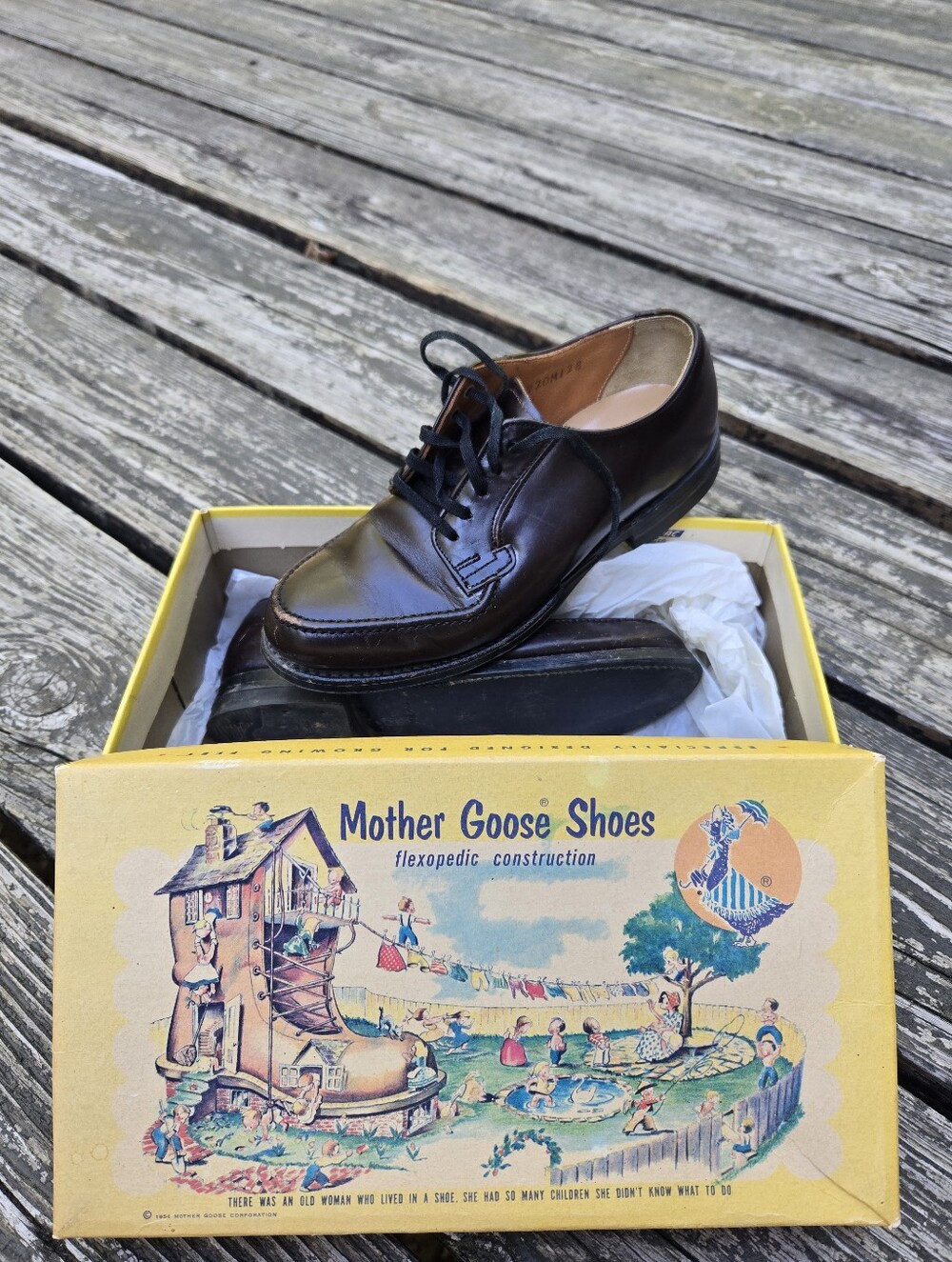 Vintage 1954 Mother Goose Shoes with Original Box
